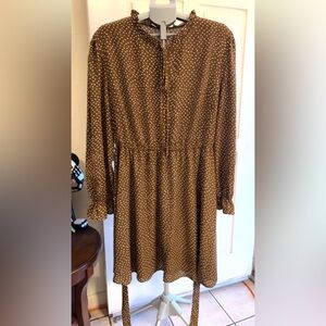 SHEIN- Brown Polka Dot Women's Dress